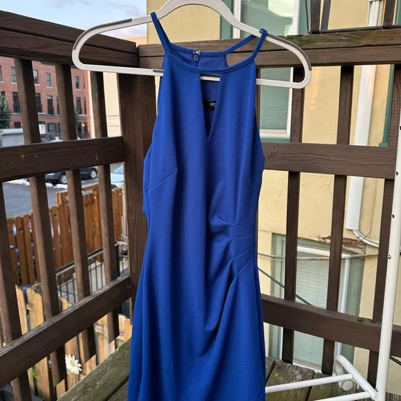 guess royal blue dress Royal Blue Halter Bodycon Mini Dress